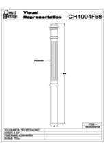 4094-F Fluted 4" Primed Box Newel Cadd