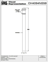 4094-NS No Stain 4" Primed Box Newel, CADD  Drawing