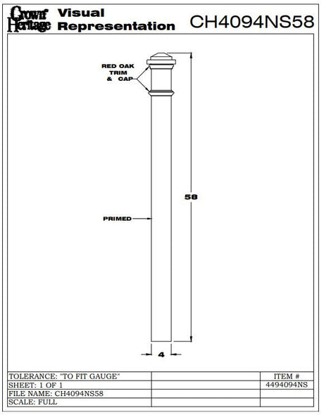 4094-NSF CADD Drawing, Box Newel