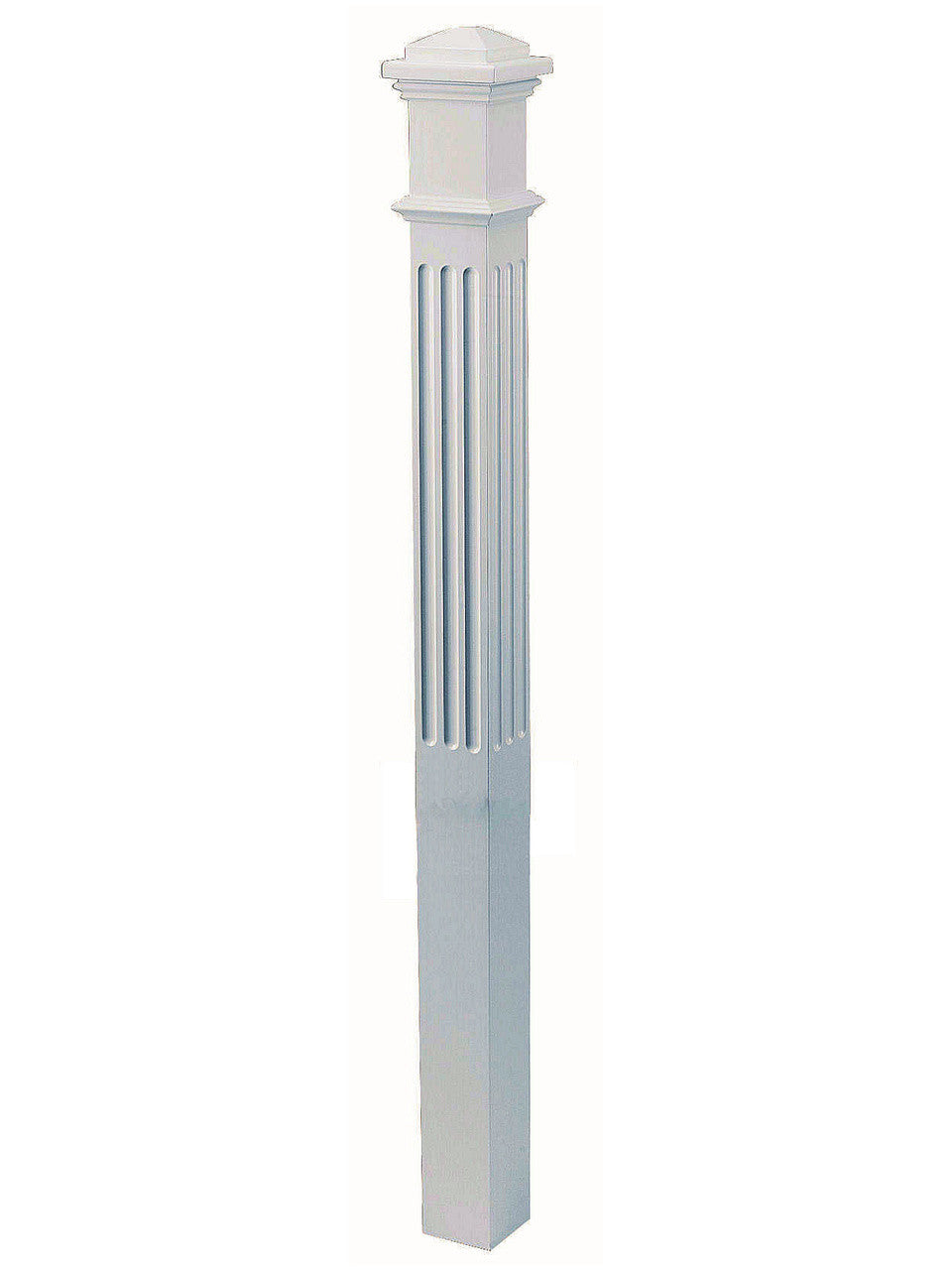 4094-F Fluted 4" Primed Box Newel
