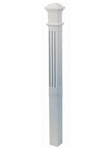 4094-F Fluted 4" Primed Box Newel
