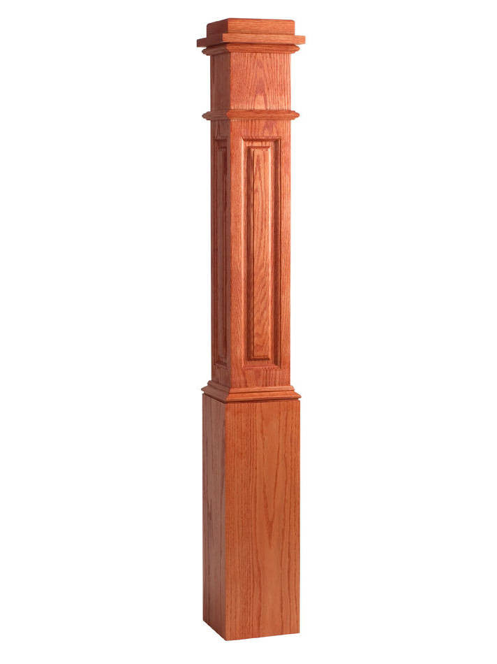CH-4096 Red Oak Mitered Box Newel Post