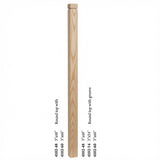 4102 3" S4S Newel Post with Rounded Top and Grooves, Ash