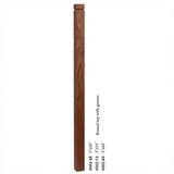 4102 3" S4S Newel Post with Rounded Top and Grooves, Brazilian Cherry