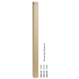4102 3" S4S Newel Post with Rounded Top and Grooves, Poplar