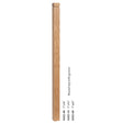 4102 3" S4S Newel Post with Rounded Top and Grooves, Red Oak