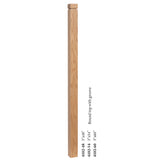 4102 3" S4S Newel Post with Rounded Top and Grooves, Red Oak