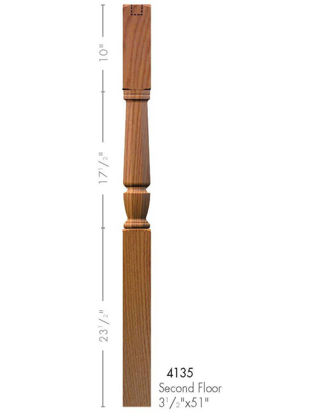 4135 Interchangeable 2nd Floor Landing Newel Post