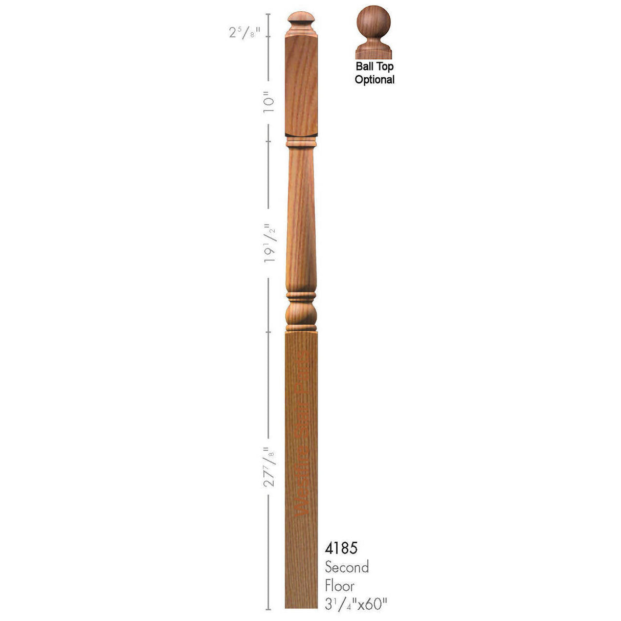 4185 Colonial Second Floor Newel Post