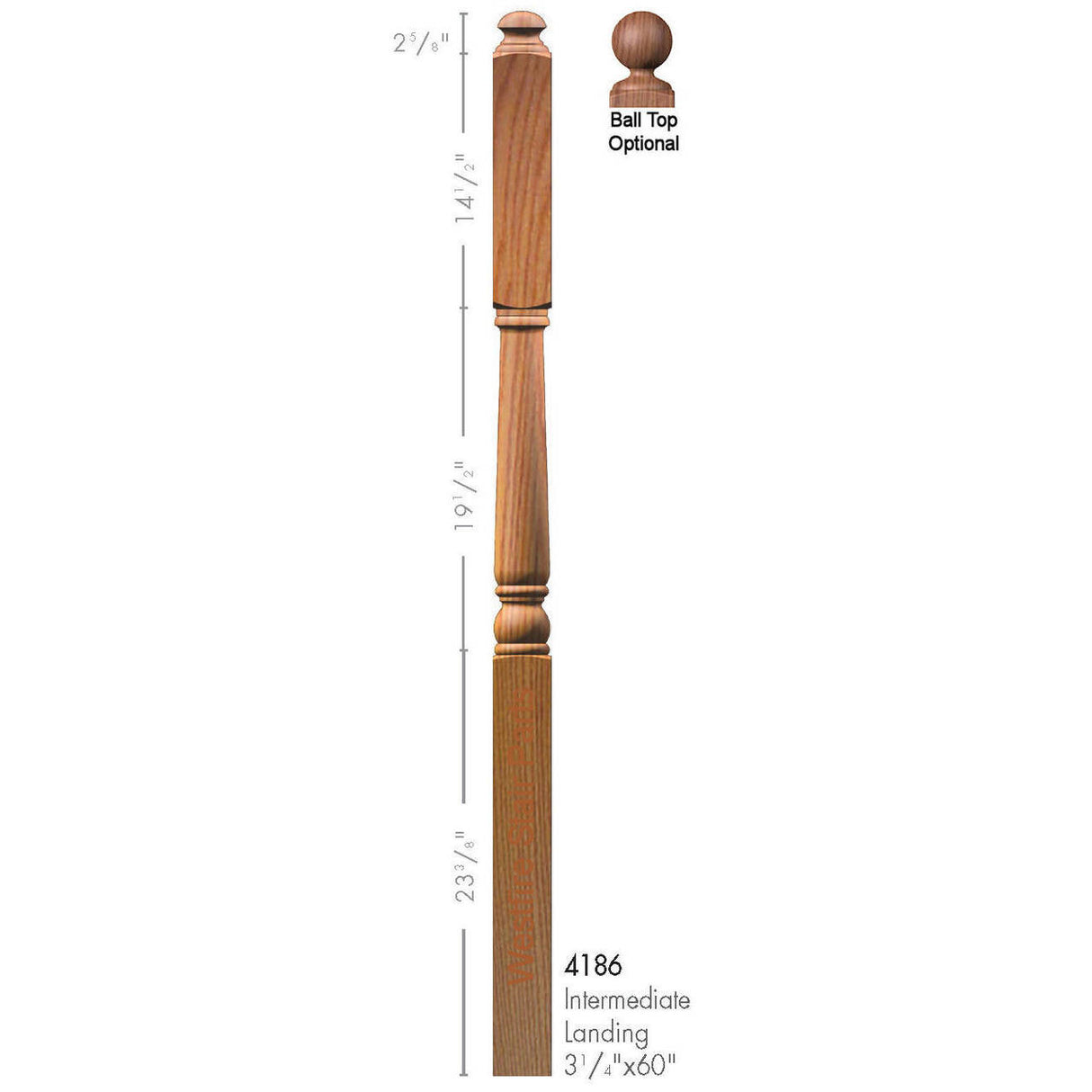 4186 Colonial Intermediate Landing Newel Post