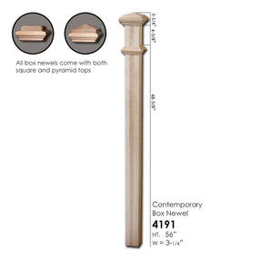4191 Red Oak Box Newel Post