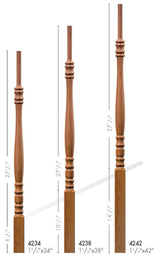 4238 38" Pin Top Hampton Elegant Rise Baluster Set