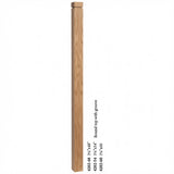 4202 3-1/4" S4S Newel Post with Rounded Top and Grooves, Red Oak