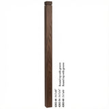 4202 3-1/4" S4S Newel Post with Rounded Top and Grooves, Walnut