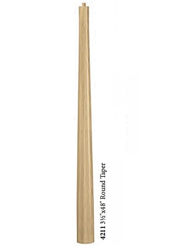 4211 Minimalist 3-1/2" x 48" Round Starting Newel Post