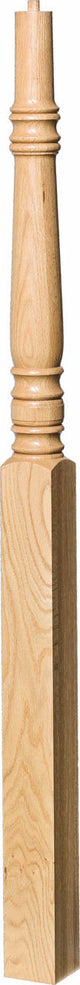 4275 60" Pin Top Starting Newel Post, Shown in Red Oak