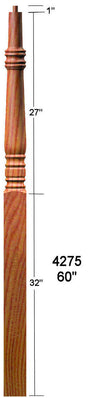 4275 60" Pin Top Hampton Starting Newel Post