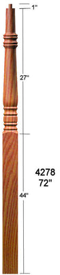 4278 72" Pin Top Hampton Starting Newel Post