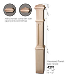 HF-4291 Recessed Panel Box Newel Post