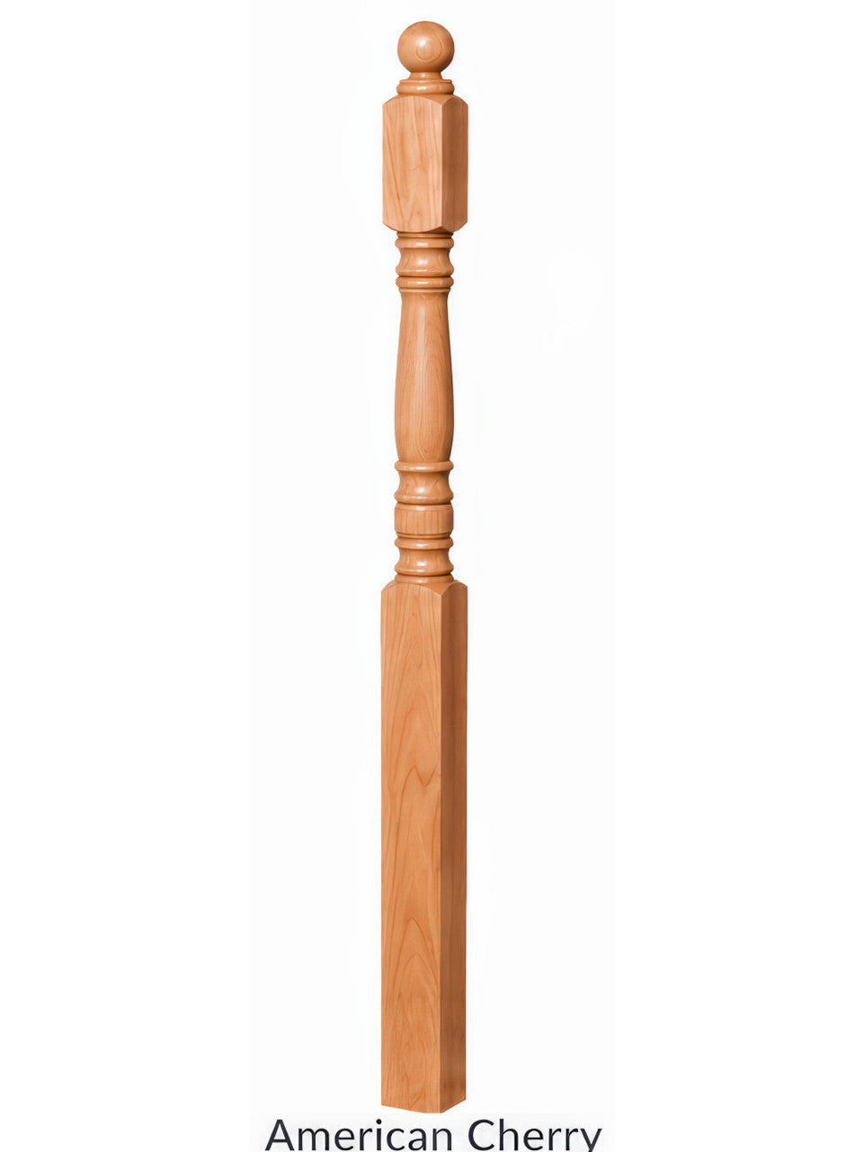 4300 Ball Top Starting Newel Post, American Cherry