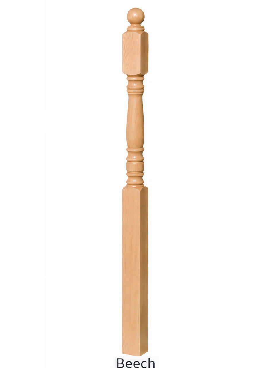 4300 Ball Top Starting Newel Post, Beech