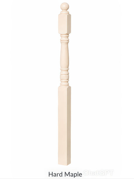 4300 Ball Top Starting Newel Post, Hard Maple