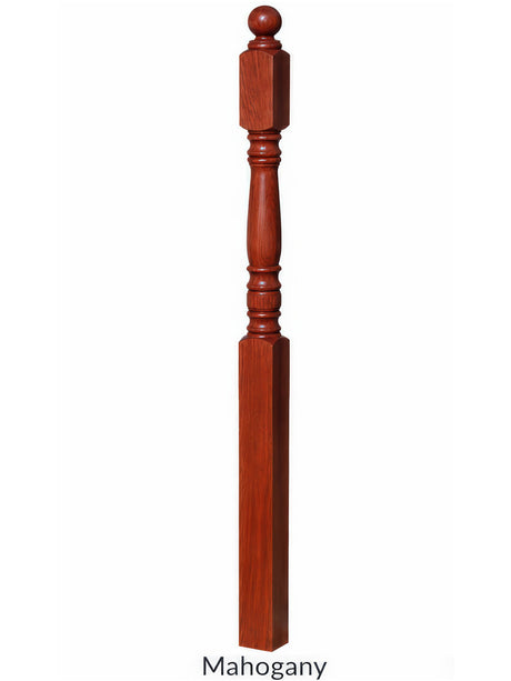 4300 Ball Top Starting Newel Post, Mahogany