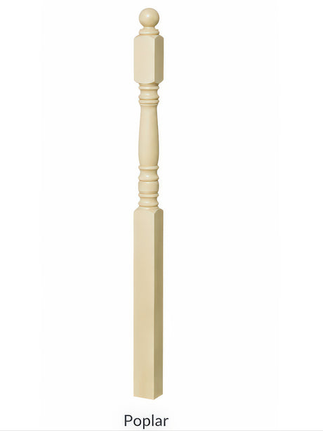 4300 Ball Top Starting Newel Post, Poplar