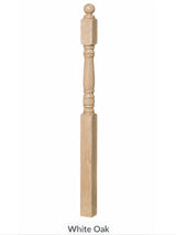 4300 Ball Top Starting Newel Post, White Oak