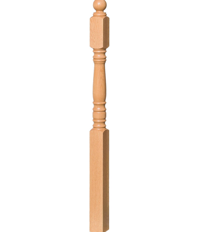 4300 Ball Top Starting Newel Post, Red Oak
