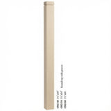 4302 3-1/2" S4S Newel Post with Rounded Top and Groove, Hard Maple