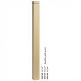 4302 3-1/2" S4S Newel Post with Rounded Top and Groove, Poplar