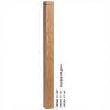 4302 3-1/2" S4S Newel Post with Rounded Top and Groove, Red Oak