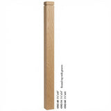 4302 3-1/2" S4S Newel Post with Rounded Top and Groove, White Oak