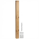 4302 3-1/2" S4S Newel Post with Rounded Top and Groove, Yellow Pine