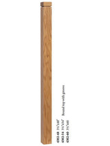 SP-4302 S4S Newel with Rounded Top and Grooves