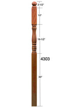 4303 Ball Top Starting Newel Post