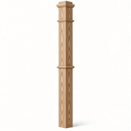 4375 4-3/4" x 62" Box Newel Post, Hickory