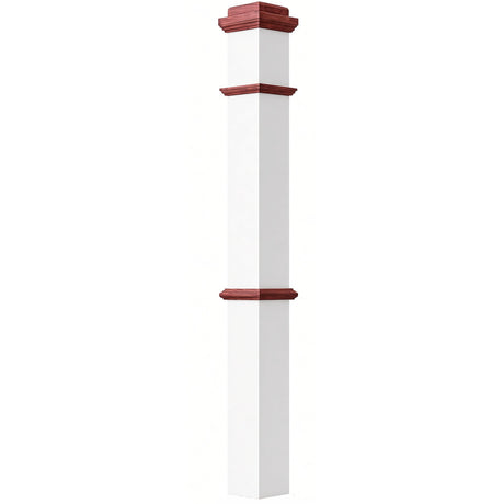 4375 4-3/4" x 62" Plain Box Newel Post, Primed with Special Species Trim
