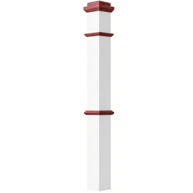 4375 4-3/4" x 62" Plain Box Newel Post, Primed with Special Species Trim