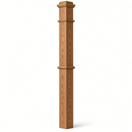 4375 4-3/4" x 62" Box Newel Post, Red Oak