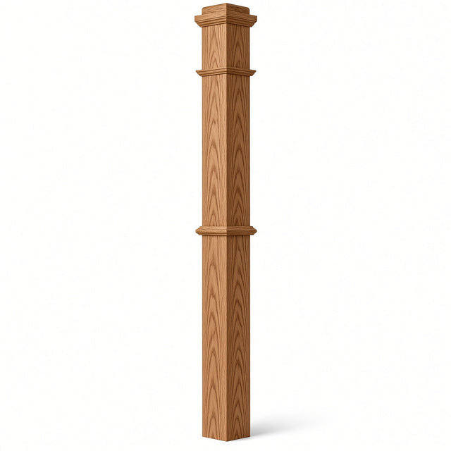 4375 4-3/4" x 62" Box Newel Post, Red Oak