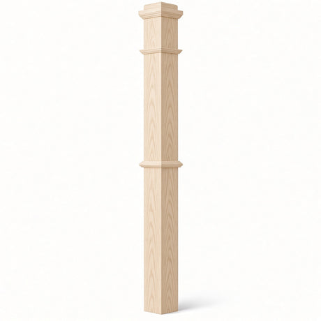 4375 4-3/4" x 62" Box Newel Post, Soft Maple