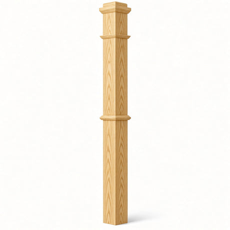 4375 4-3/4" x 62" Box Newel Post, Yellow Pine