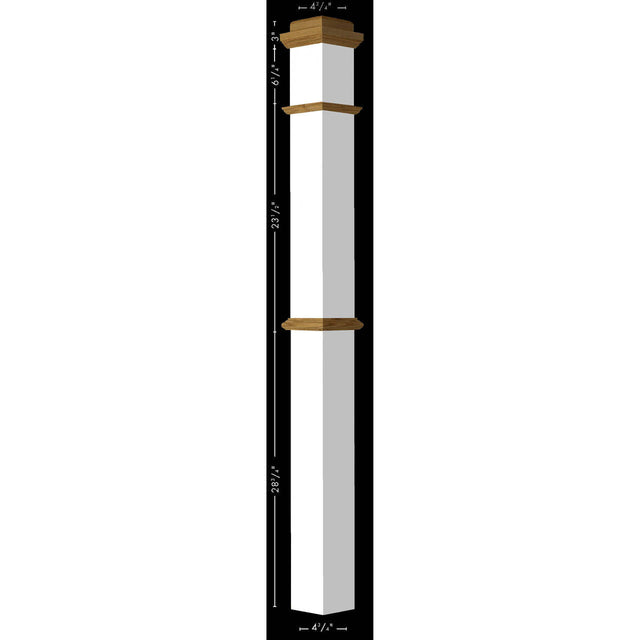 4375 Primed with Special Species Trim Box Newel Post