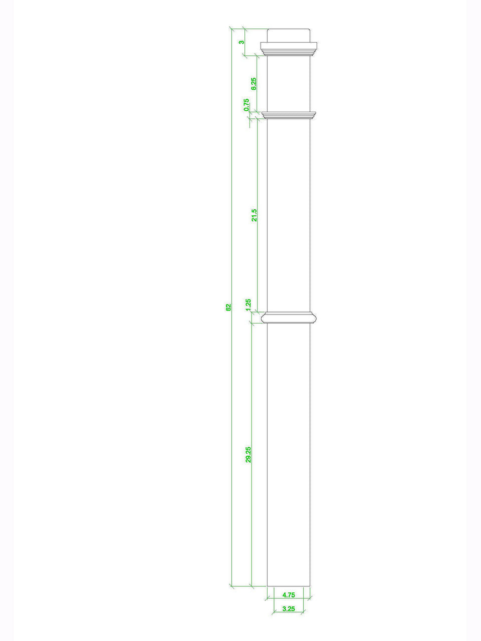 4375 Box Newel CADD image