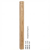 4402 3" S4S Newel Post with Champhered Top and Groove, Hickory