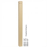 4402 3" S4S Newel Post with Champhered Top and Groove, Poplar