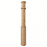 4491 3-1/2" Box Newel Post with attached pedistal, Ash
