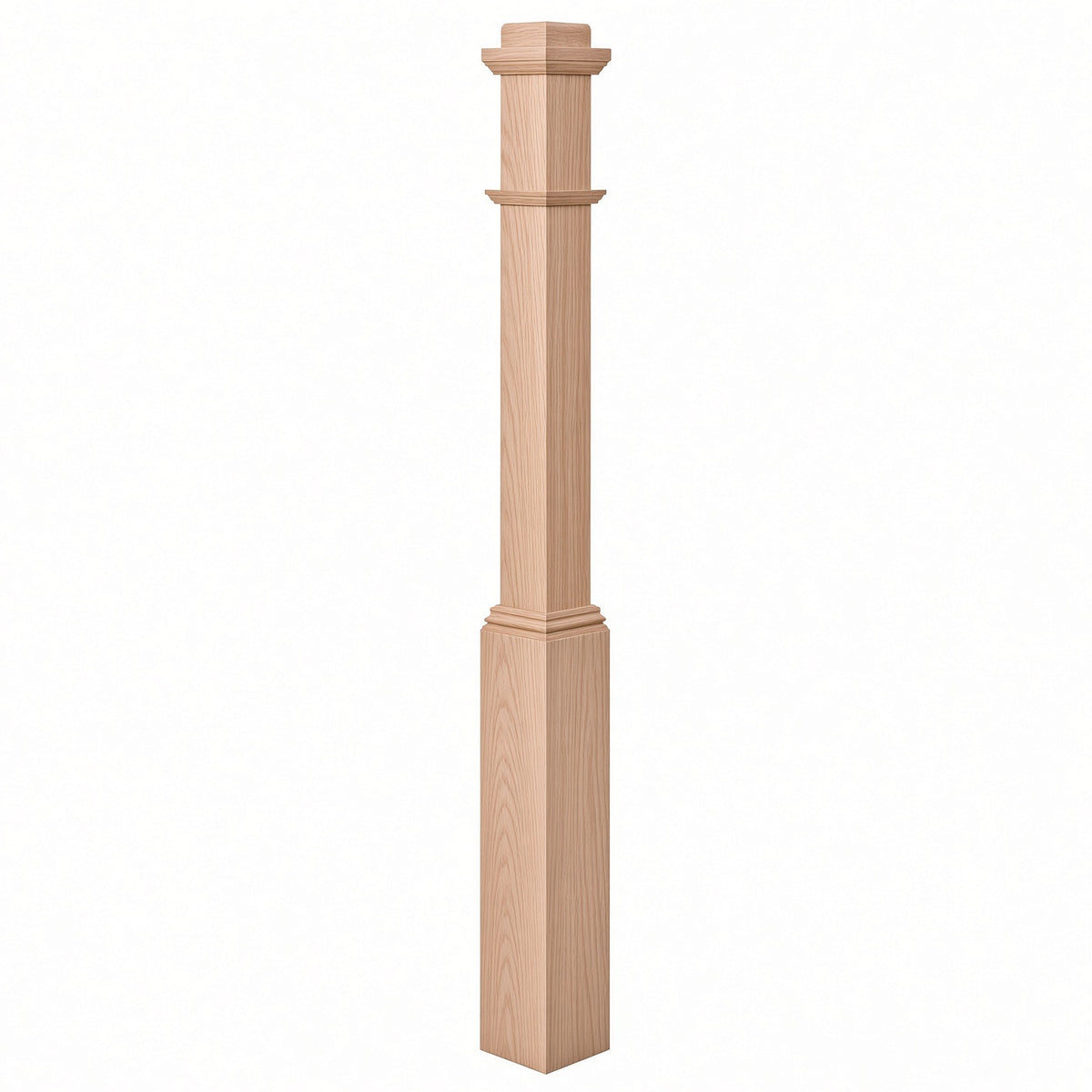 4491 3-1/2" Box Newel Post with attached pedistal, Beech